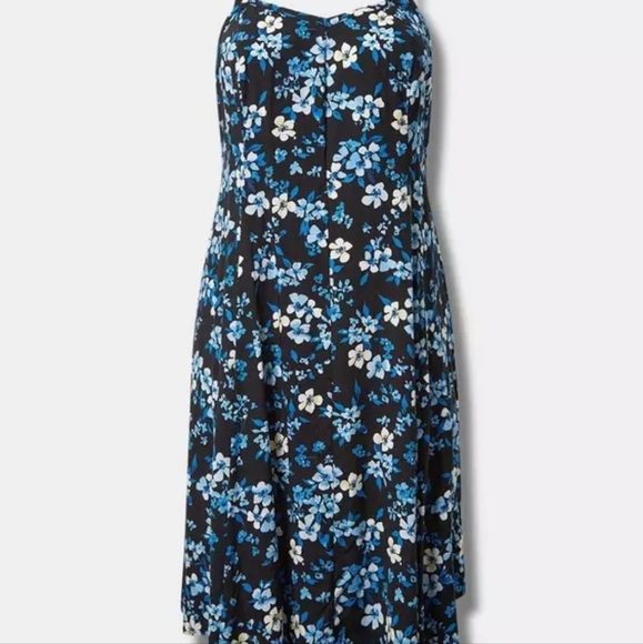Torrid Midi Challis Sleeveless Trapeze Dress Size 0/ Large - Picture 5 of 13